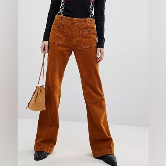 NWT Free People Hip-Hugging Flared Corduroy Pants (Size 2) - Picture 9 of 11